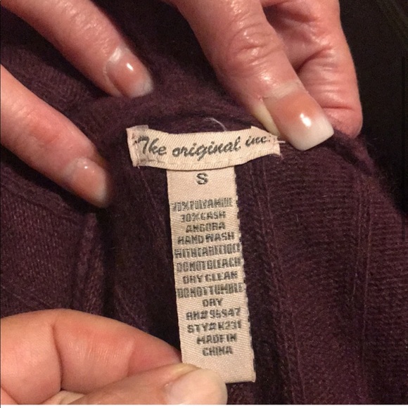 The Original INC beautiful cashmere hoodie soft sweater top - Picture 4 of 5